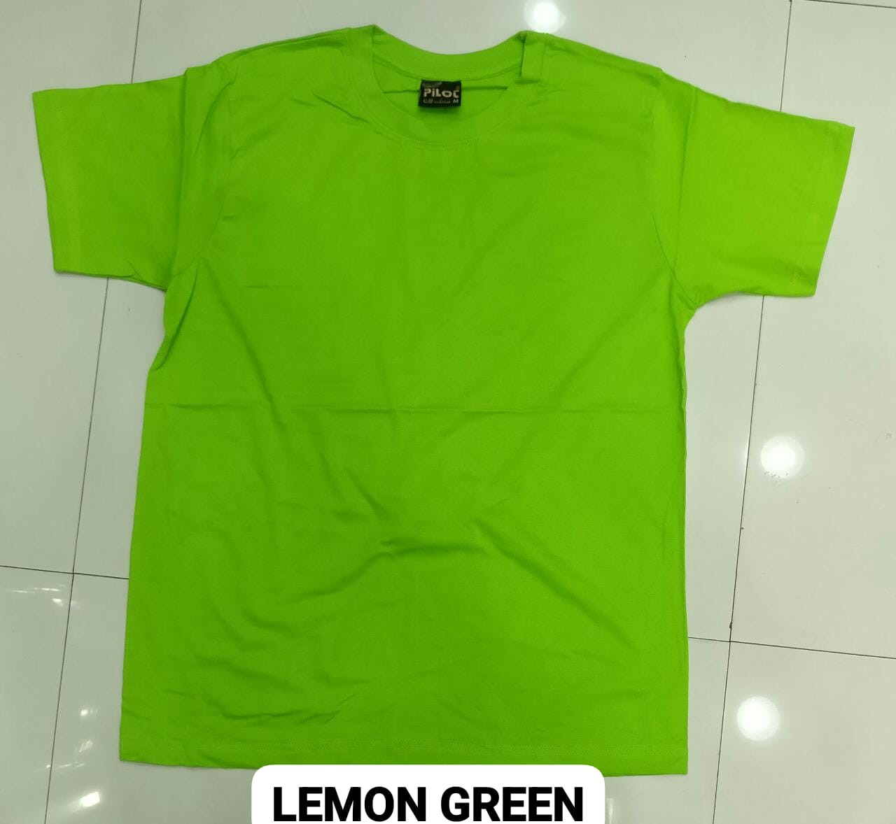 Vente en gros de T-shirts Blancs Vert Citron