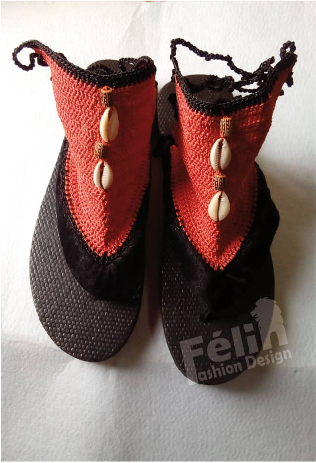 Sandales Africaines en Crochet avec Perles et Coquillages